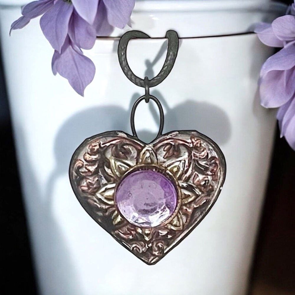 5 For $25💫Alternative 3-D Jeweled Heart Pendant Necklace